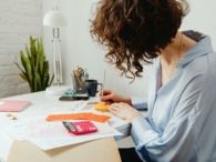 dame thuiswerken bureau rekenmachine